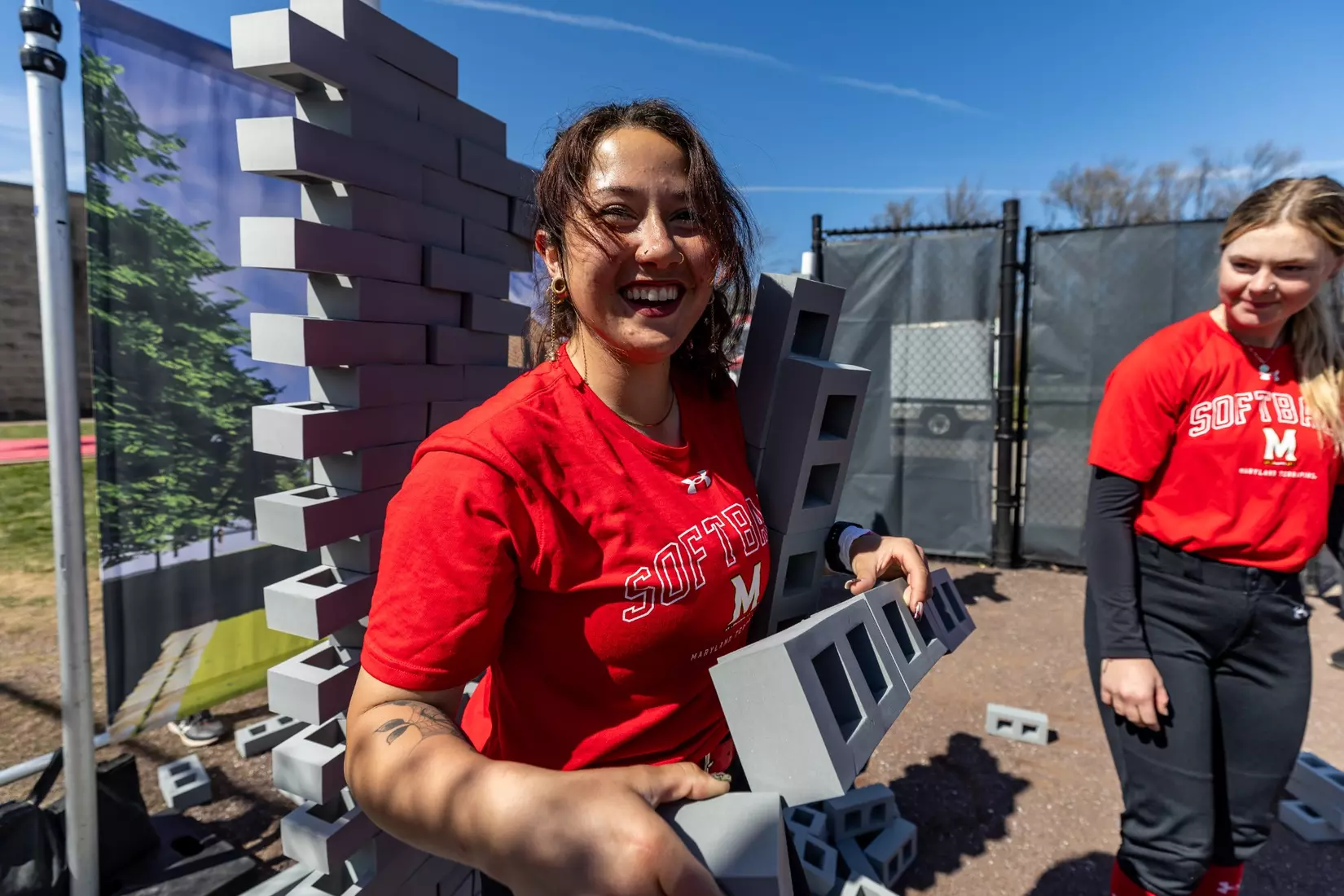 Maryland Softball breaks ground on their new indoor hitting facility at Softball Stadium in College Park, MD on Thursday, Mar. 21, 2024.
Mackenzie Miles/Maryland Terrapins