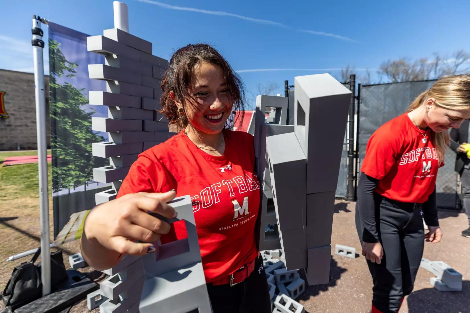 Maryland Softball breaks ground on their new indoor hitting facility at Softball Stadium in College Park, MD on Thursday, Mar. 21, 2024.
Mackenzie Miles/Maryland Terrapins