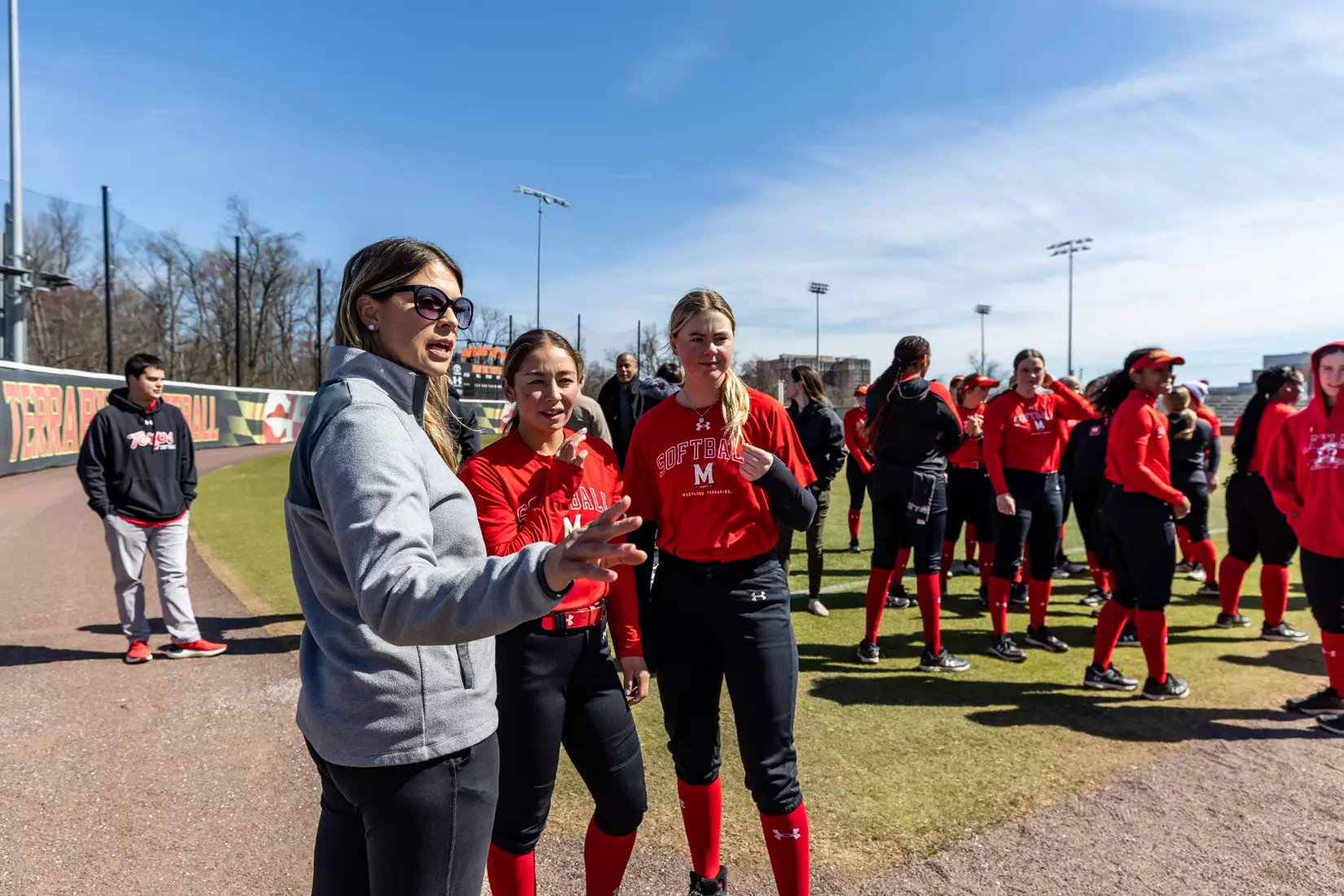 Maryland Softball breaks ground on their new indoor hitting facility at Softball Stadium in College Park, MD on Thursday, Mar. 21, 2024.
Mackenzie Miles/Maryland Terrapins