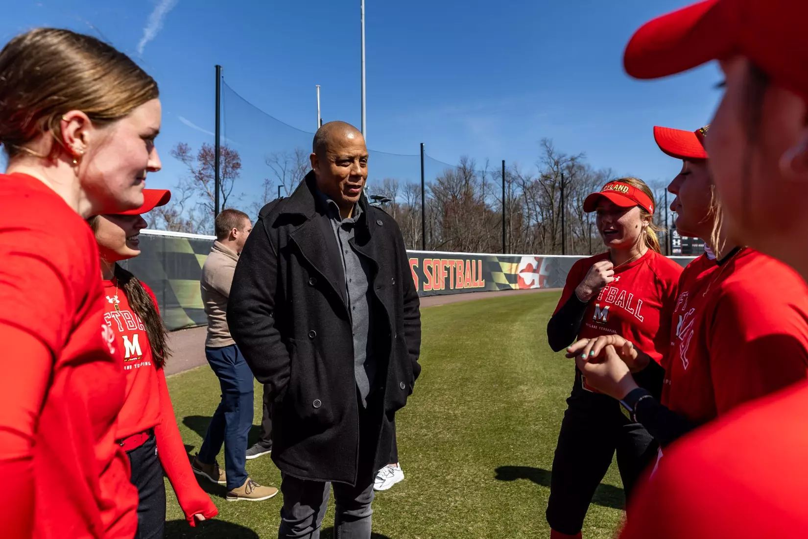 Maryland Softball breaks ground on their new indoor hitting facility at Softball Stadium in College Park, MD on Thursday, Mar. 21, 2024.
Mackenzie Miles/Maryland Terrapins