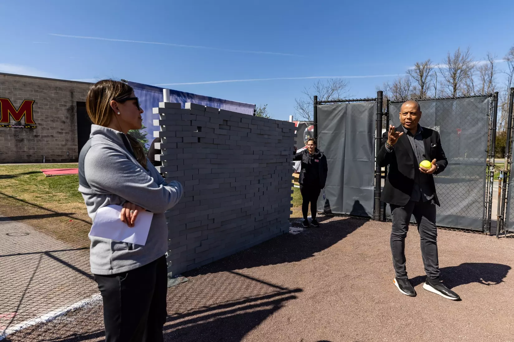 Maryland Softball breaks ground on their new indoor hitting facility at Softball Stadium in College Park, MD on Thursday, Mar. 21, 2024.
Mackenzie Miles/Maryland Terrapins