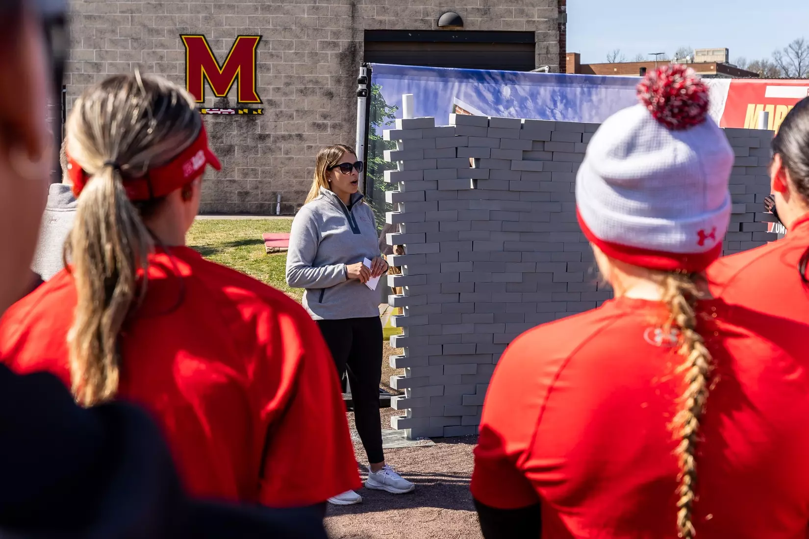 Maryland Softball breaks ground on their new indoor hitting facility at Softball Stadium in College Park, MD on Thursday, Mar. 21, 2024.
Mackenzie Miles/Maryland Terrapins