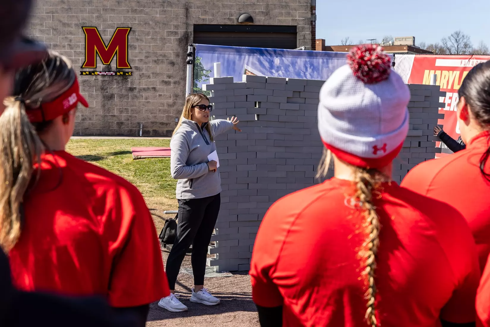 Maryland Softball breaks ground on their new indoor hitting facility at Softball Stadium in College Park, MD on Thursday, Mar. 21, 2024.
Mackenzie Miles/Maryland Terrapins