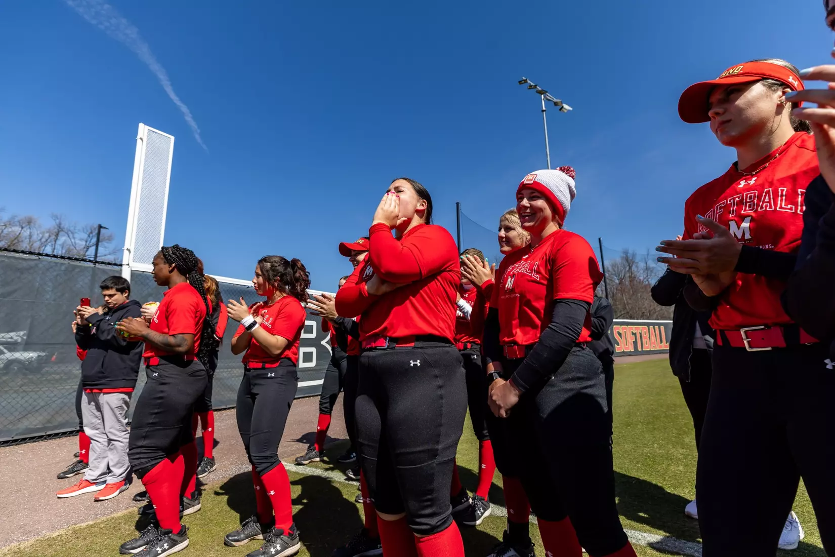 Maryland Softball breaks ground on their new indoor hitting facility at Softball Stadium in College Park, MD on Thursday, Mar. 21, 2024.
Mackenzie Miles/Maryland Terrapins