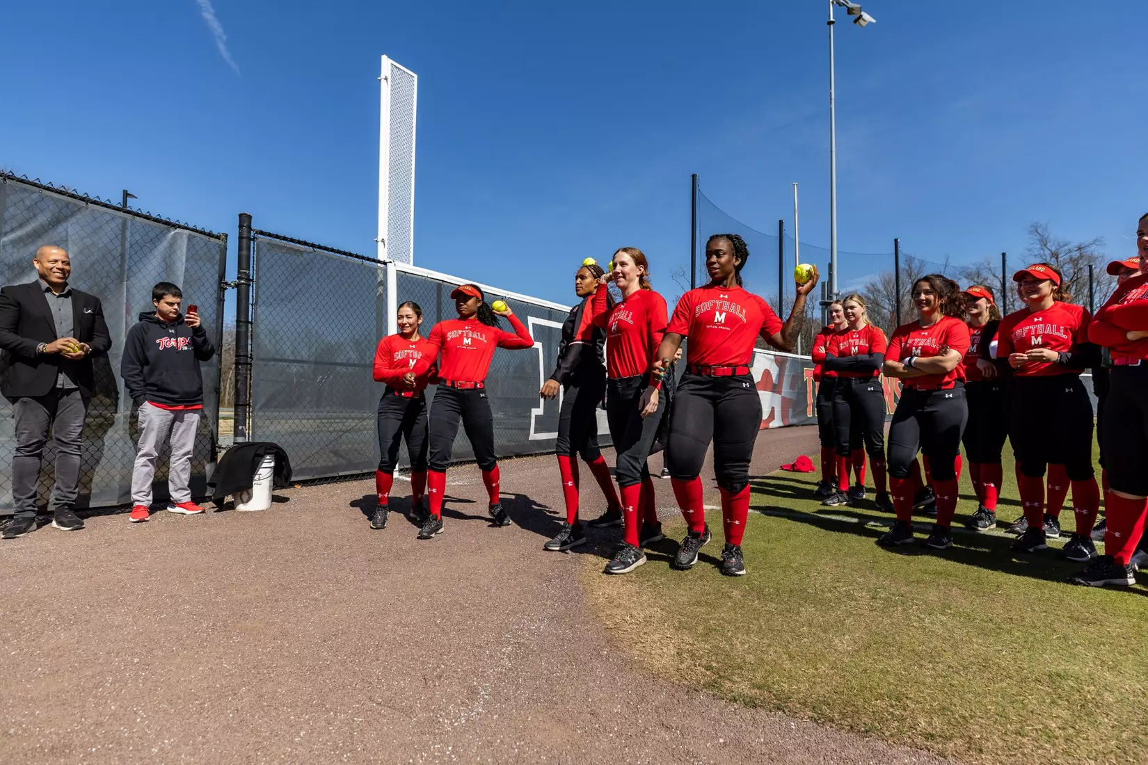 Maryland Softball breaks ground on their new indoor hitting facility at Softball Stadium in College Park, MD on Thursday, Mar. 21, 2024.
Mackenzie Miles/Maryland Terrapins