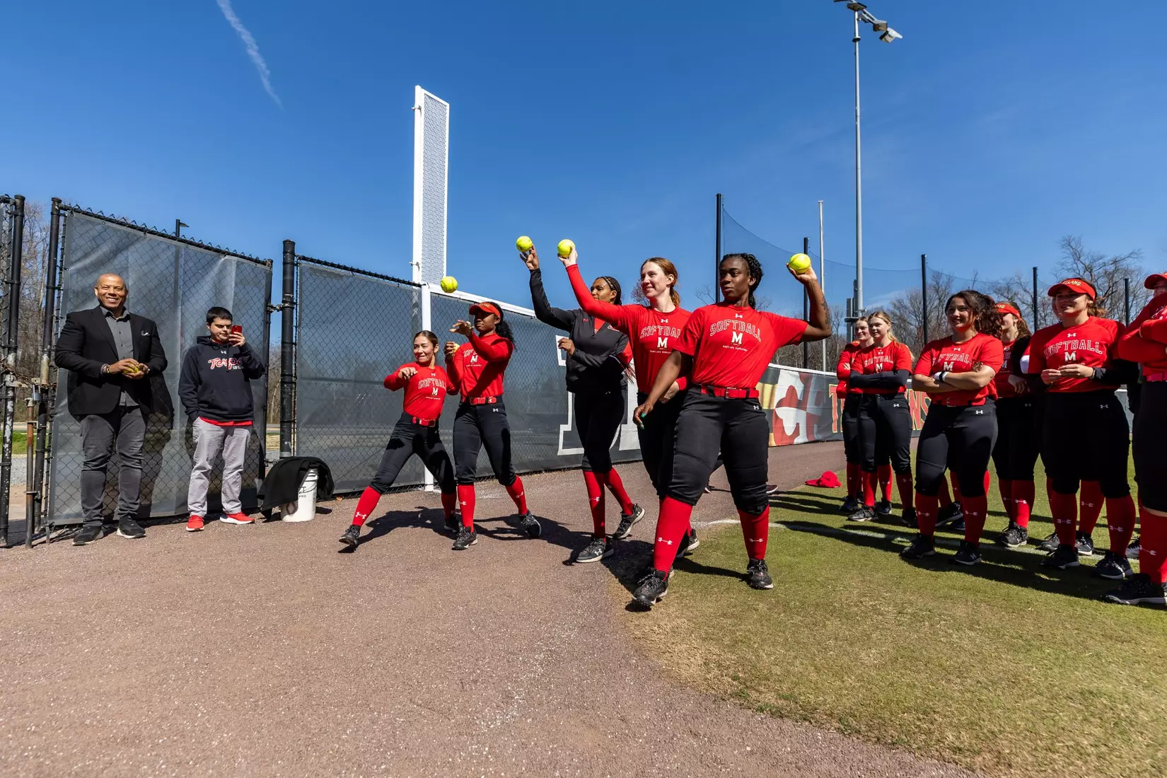 Maryland Softball breaks ground on their new indoor hitting facility at Softball Stadium in College Park, MD on Thursday, Mar. 21, 2024.
Mackenzie Miles/Maryland Terrapins
