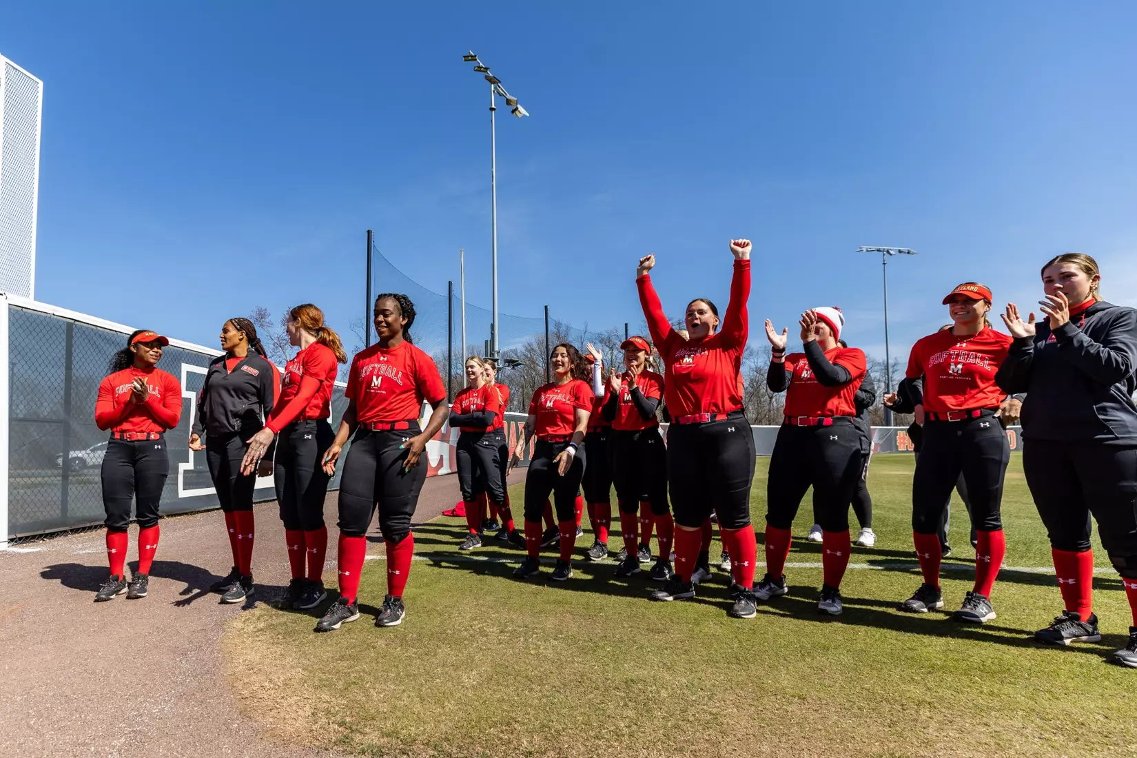 Maryland Softball breaks ground on their new indoor hitting facility at Softball Stadium in College Park, MD on Thursday, Mar. 21, 2024.
Mackenzie Miles/Maryland Terrapins