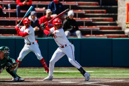 Infielder Jordan Crosland (4)
Maryland Baseball vs. Michigan State Game 3 at Bob "Turtle" Smith Stadium in College Park, MD on Sunday, Mar. 24, 2024.
Chris Lyons/Maryland Athletics