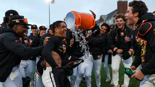 Brayden Martin gets a Gatorade Bath after a walk-off win over Michigan State.