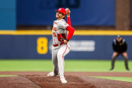 Pitcher Nate Haberthier (26)
Maryland Baseball at Michigan Game 3 at Ray Fisher Stadium in Ann Arbor, MI on Sunday, Mar. 31, 2024.
Chris Lyons/Maryland Athletics