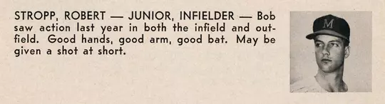 Robert Stropp from 1968 Maryland Baseball media guide