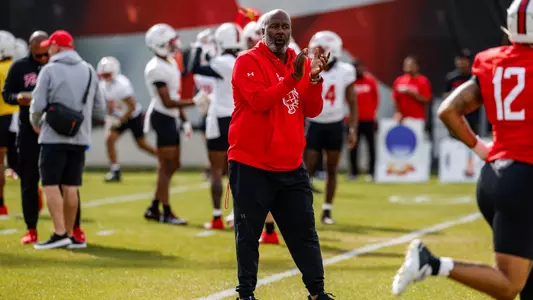 Head Coach Michael Locksley at spring practice 2024