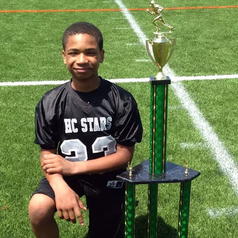 Beau Brade as a youth football player