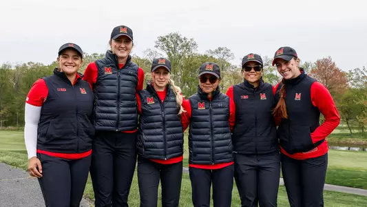 Maryland women's golfers at the Big Ten Championships