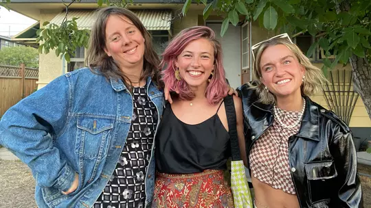 Sarah Faller with her friends Erin Abercrombie and Chloe Popove