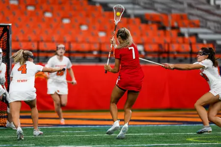Attacjer Hailey Russo (7)
Women’s Lacrosse vs. Syracuse at JMA Dome in Syracuse, NY on Saturday, Feb. 17, 2024.
Brieanna Andrews/Maryland Terrapins
