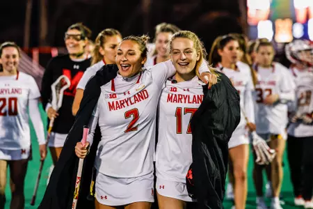 Attacker Victoria Hensh (2), Midfielder Maddy Sterling (17)
Maryland Women’s Lacrosse vs. Drexel at Field Hockey & Lacrosse Complex in College Park , MD on Wednesday, Feb. 21, 2024.
Brieanna Andrews/Maryland Terrapins
