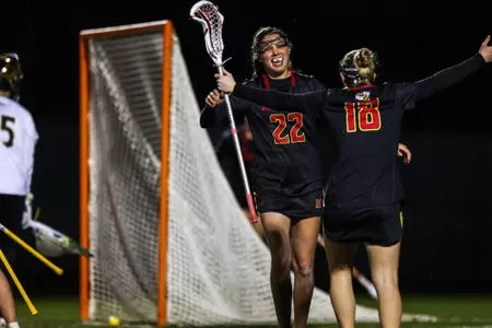 Midfielder Jaylen Rosga (22), Attacker Chrissy Thomas (18)
Women’s Lacrosse at William and Mary at in Williamsburg , VA on Wednesday, Mar. 6, 2024.
Brieanna Andrews/Maryland Terrapins