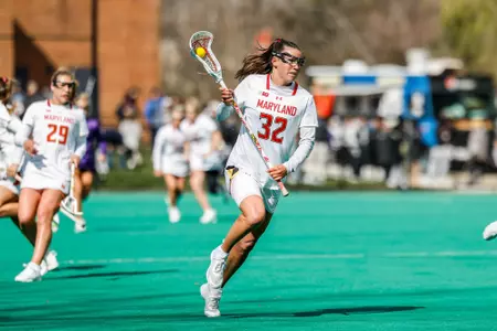 Midfielder Shannon Smith (32)
Maryland Women’s Lacrosse vs. JMU at Field Hockey and Lacrosee Complex in College Park, Md. on Sunday, Mar. 10, 2024.
Brieanna Andrews/Maryland Terrapins