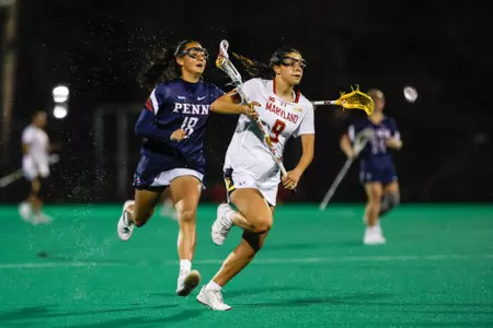 Attack Libby May (9)
#1 Maryland Women’s Lacrosse vs. #14 UPenn at Women's Lacrosse Complex in College Park, MD on Saturday, March 27, 2024. Samantha Osborne/ Maryland Terrapins.