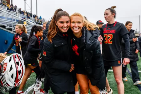 Midfielder Jaylen Rosga (22) and Defender Olivia Rockstroh (31)
Maryland Women's Lacrosse at Michigan at U-M Lacrosse Stadium in Ann Arbor, MI on Saturday, Mar. 30, 2024.
Chris Lyons/Maryland Athletics