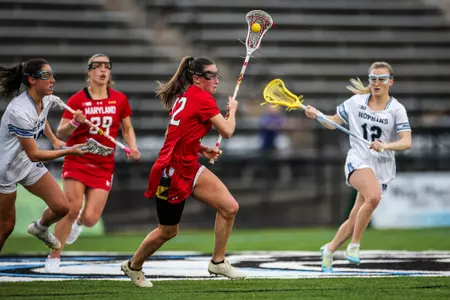 Midfielder Shannon Smith (32)
Maryland Women’s Lacrosse at Johns Hopkins at Homewood Field in Baltimore, Md. on Wednesday, Apr. 10, 2024.
Brieanna Andrews/Maryland Terrapins