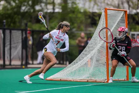 Attacker Hailey Russo (7)
Maryland Women’s Lacrosse vs. Rutgers in the Big Ten Quarterfinals at The Field Hockey and Lacrosse Complex in College Park, MD on Saturday, Apr. 27, 2024.
Brieanna Andrews/Maryland Terrapins