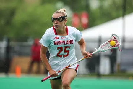 Defense Sophie Halus (25)
Maryland Women's Lacrosse vs. Robert Morris in Round 1 of the NCAA Tournament at Field Hockey/Lacrosse Complex on May 10, 2024
Hyun Jo Choi/ University of Maryland Athletics