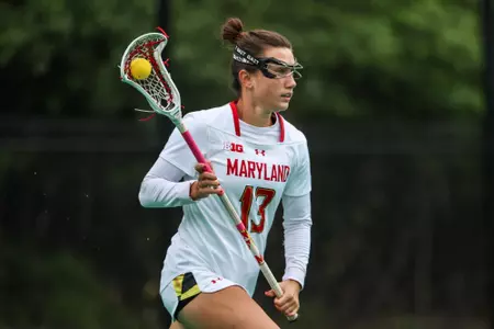 Defense Mae Marshall (13)
Maryland Women's Lacrosse vs. Robert Morris in Round 1 of the NCAA Tournament at Field Hockey/Lacrosse Complex on May 10, 2024
Hyun Jo Choi/ University of Maryland Athletics