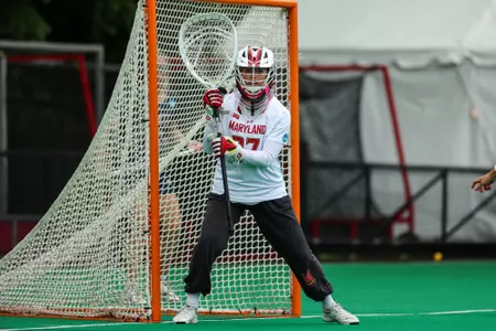 Goalkeeper Carly Peterson (37)
Maryland Women's Lacrosse vs. Robert Morris in Round 1 of the NCAA Tournament at Field Hockey/Lacrosse Complex on May 10, 2024
Hyun Jo Choi/ University of Maryland Athletics