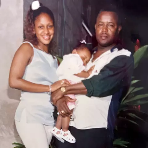 Kayla Thorpe as a child with her family