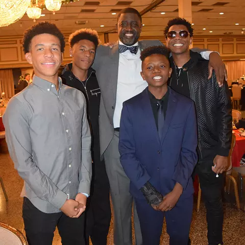 Walt Williams with his three sons and Brayden Martin