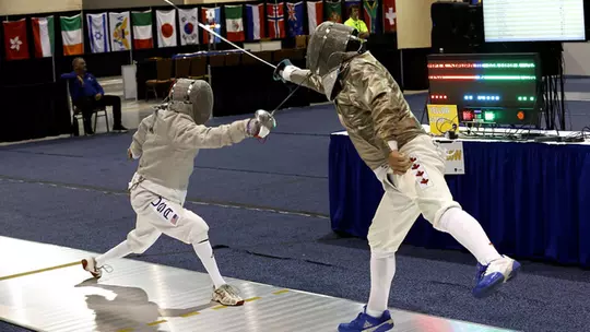 Steve Heck in action at the 2023 FIE Veteran World Championships