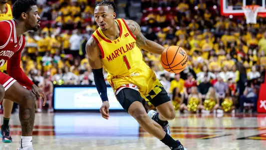 Guard Jahmir Young (1)
Maryland Men’s Basketball vs. Indiana University at Xfinity Center in College Park, MD on Sunday March 3, 2024.