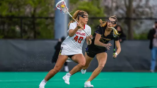 Hannah Leubecker playing against Northwestern