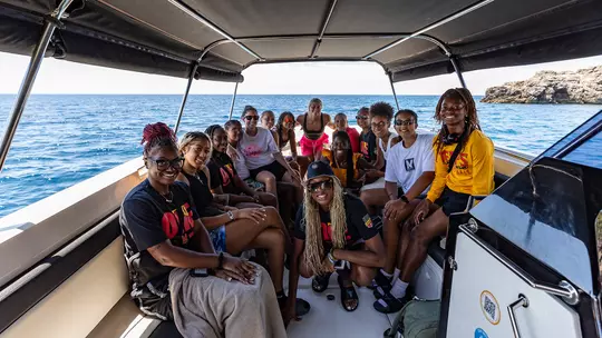 Maryland Women’s Basketball on day 10 of their Croatia Tour during a speedboat excursion in Gulf of Kotor, Montenegro on Wednesday, Jul. 3, 2024.
Mackenzie Miles/Maryland Terrapins