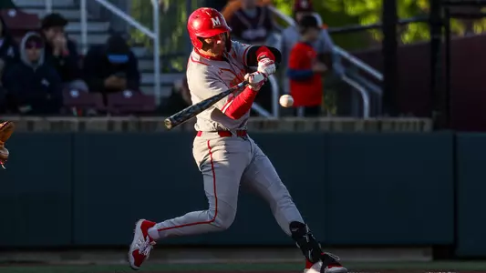 Chris Hacopian Prepares to Hit Pitch Against Boston College