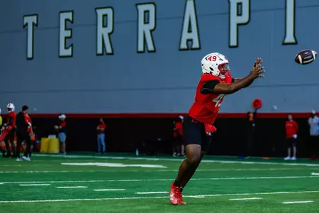 Defensive Back Chris Wells (49)
Maryland Football during their fall camp practice at Jones-Hill House in College Park, MD on Monday, Aug. 19, 2024.
Mackenzie Miles/Maryland Terrapins