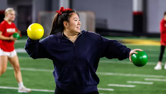 Zoe Huang playing dodgeball