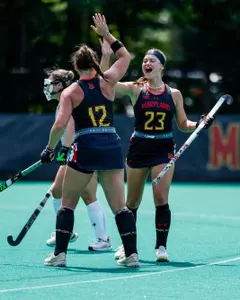 Josie Hollamon and Fleur Knopert Celebrating a Goal