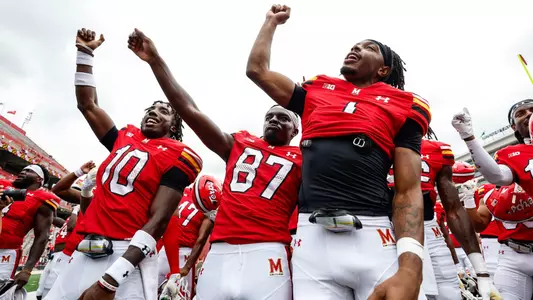 Terps Celebrate Win Over UConn