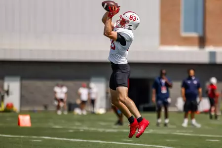 Wide Receiver Emerson Smith (83)
Maryland Football practices during day 5 of fall camp at Jones-Hill House in College Park, MD on Monday, Aug. 5, 2024.
Mackenzie Miles/Maryland Terrapins