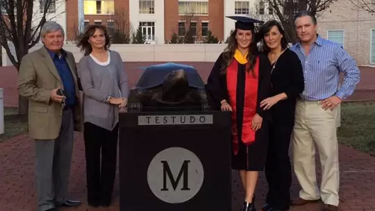 Danielle Hubka with her family at Maryland's graduation