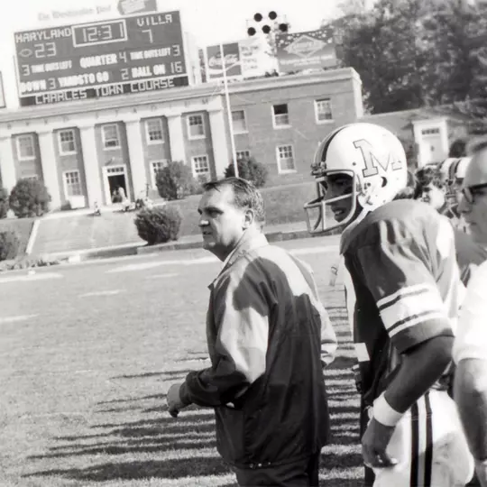 Jerry Claiborne coaching vs. Villanova in the 1972 Homecoming Game