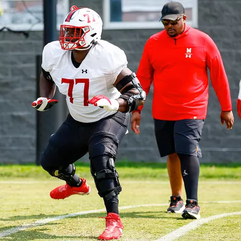 Coach Brian Braswell observing during practice