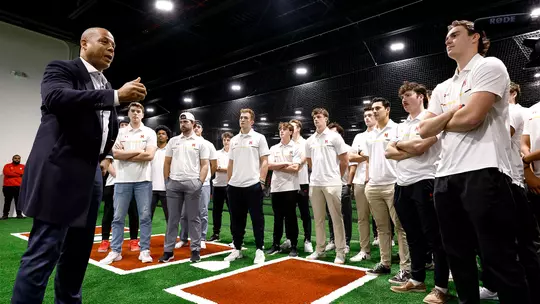 The Maryland Baseball team at the Stanley Bobb Baseball Performance Center opening