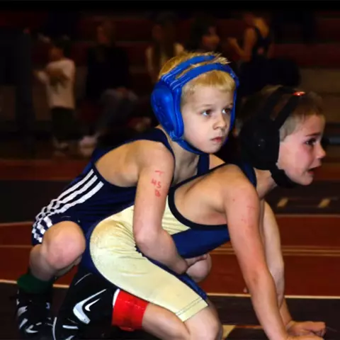 Braxton Brown as a youth wrestler