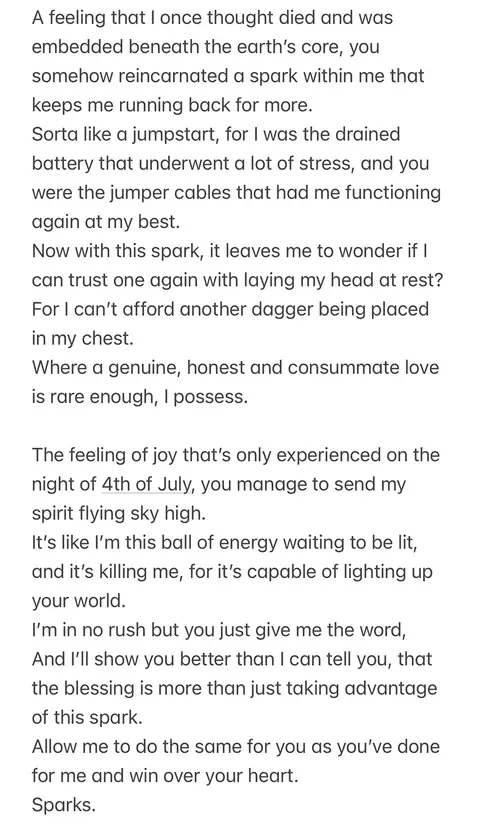 Sparks - part two of a poem by Octavian Smith Jr.