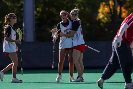 Midfield Ava Kitt (15), Midfield Sawyer Scarola (19)
Maryland Women's Lacrosse Fall Game vs. England at the Maryland Field Hockey and Lacrosse Complex in College Park, MD on Friday, Oct 10, 2025.
Rose Fernandes/ Maryland Athletics