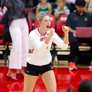 Eva Rohrbach celebrates against Wisconsin